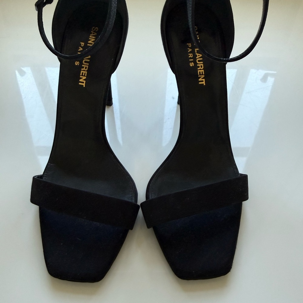 Saint Laurent Black Strappy satin/silk Heels